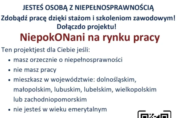 Rekrutacja do projektu „NiepokONani na rynku pracy” – wsparcie dla osób z niepełnosprawnościami