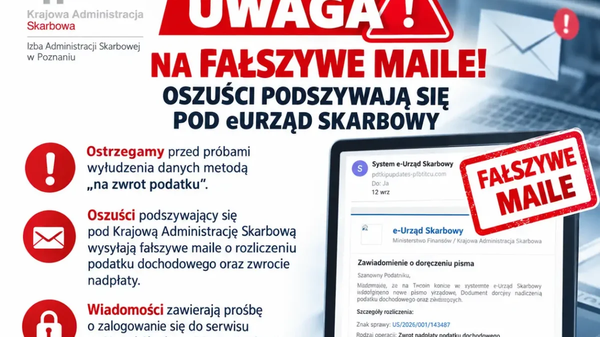 Fałszywe maile od „eUrzędu Skarbowego” – oszuści polują na Twoje dane