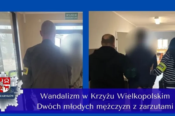Akt wandalizmu w Krzyżu Wielkopolskim. Dwóch młodych mężczyzn usłyszało zarzuty