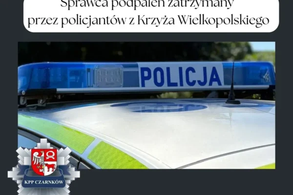 20-latek z Krzyża Wielkopolskiego zatrzymany za serię podpaleń samochodów