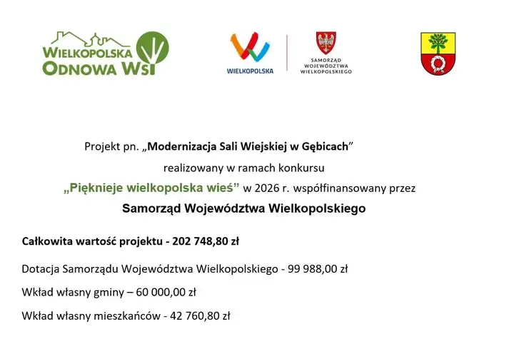 Gębice: trwa modernizacja sali wiejskiej. Nowa kuchnia i zaplecze dla mieszkańców