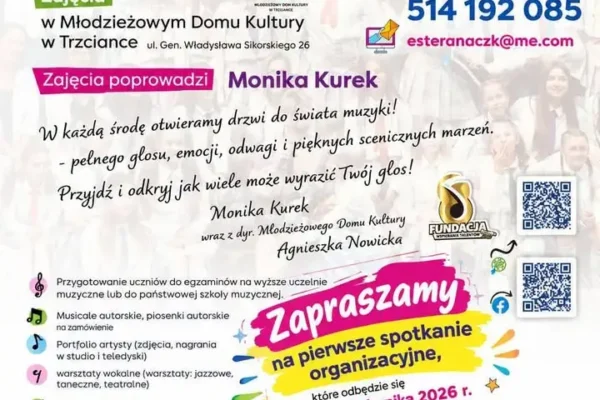 Studio Piosenki ESTI zaprasza na zajęcia w Młodzieżowym Domu Kultury w Trzciance