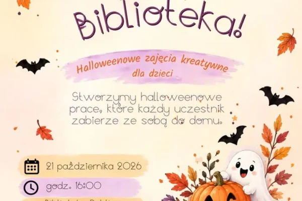 Halloweenowe zajęcia dla dzieci w bibliotece w Połajewie