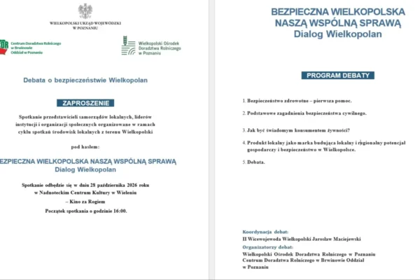 Bezpieczna Wielkopolska: debata w Wieleniu już 28 października