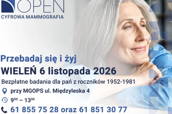 Bezpłatne badania mammograficzne w Wieleniu – 6 listopada 2026